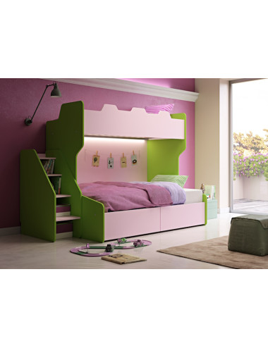 3-Sitzer-Etagenbett mit...