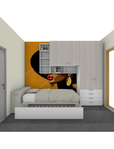 Dormitorio puente con cama...