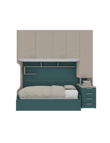 Dormitorio puente con cama...